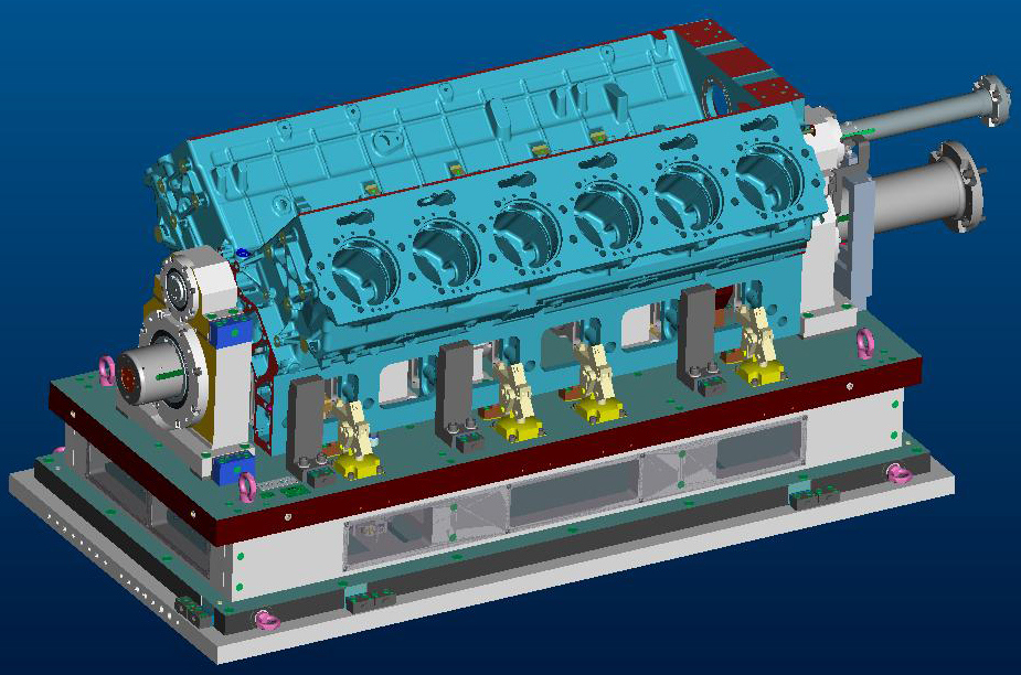 Lineboring Spannvorrichtung Zylinderblock 3-D Entwurf Lineboring Spannvorrichtung Zylinderblock 3-D Entwurf